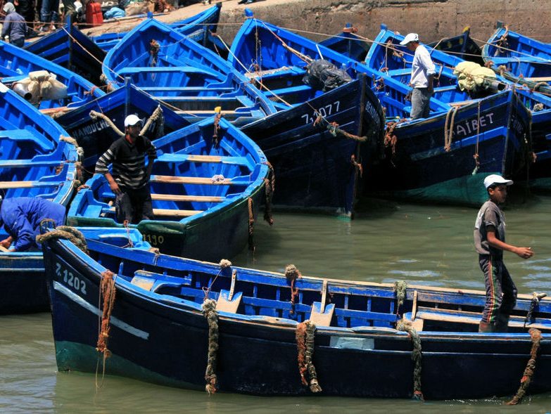 Barques bleues des pêcheurs d'Essaouira